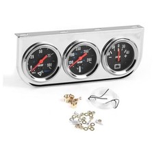 2 52mm Car Triple Gauge Kit Set Chrome Panel Mechanical 3 In 1 Oil Pressure 2 52mm Car Triple Gauge Kit Set Chrome Panel Mechanical 3 In 1 Oil Pressure