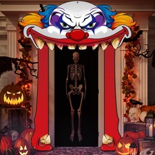 Halloween Creepy Clown Decorations Door Banners Carnival Party