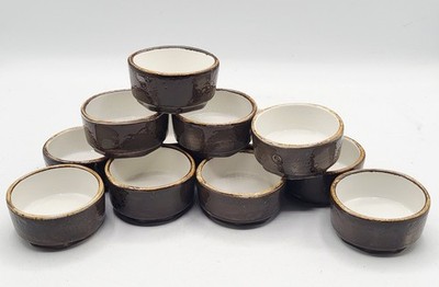 12pc Steelite International Gray Sauce Dipper Bowls  2.5 X 1.25'' England