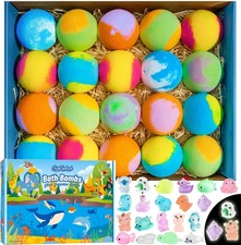 Bath Bombs for Kids with Surprise Inside, 20 Pack Handmade Bath Bomb Gift Set...