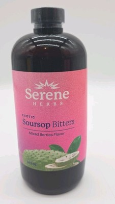 Serene Herbs Soursop Bitters Mixed Berry 16oz Liquid Supplement Exp 2/27 Sealed 