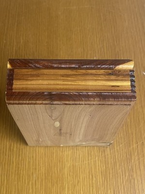 Vtg Cedar Wood Playing Card Box Fort William Henry Lake George NY Souvenir Case