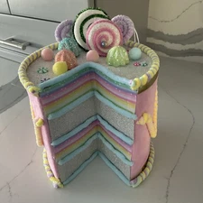 Cupcakes & Cashmere Pastel Glitter Candy Cake Christmas Tree Topper Brand New