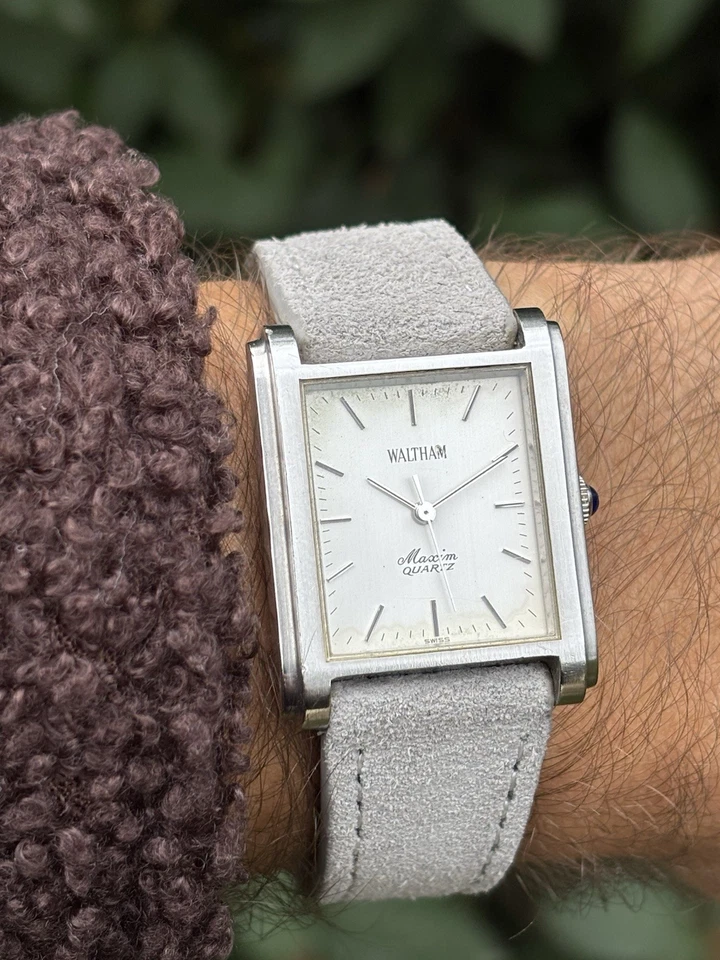 Rare Vintage 80s Waltham Maxim Quartz Tank Watch Stainless Steel - Image 3 of 4