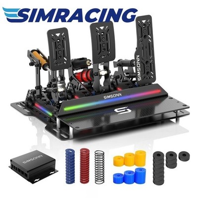 SIMSONN Pro X Ultra Hydraulic 3-Pedal Set w/ Base & Heel Plate for Sim Racing
