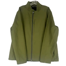 Swiss Tech Men's Full Zip  Softshell Jacket Olive Green Size XL