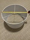 White Solid Fabric Metal Drum Lamp Shade 15 in x 10 in — photo 4