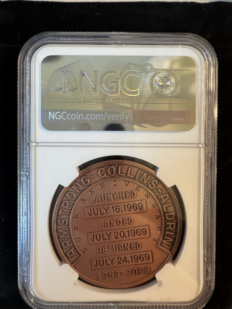 2019 Apollo 11 50th Anniversary 1oz Copper Robbins Medal Restrike
