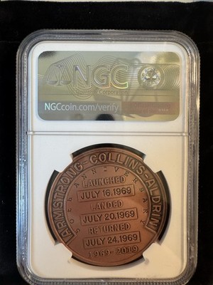 2019 Apollo 11 50th Anniversary 1oz Copper Robbins Medal Restrike