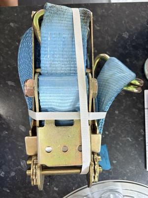 X2 Rachet Tie Down LC 40kN Kingfisher International Blue Strap Never Used!