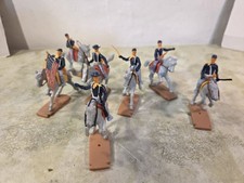 %-% 7 Figuren 1 :32 Firma Plastoy Western ACW Nordstaaten Kavallerie Blauröcke