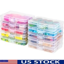 Clear Photo Storage Snap Tight Organizer Cases Crafts Office 10 Pack New