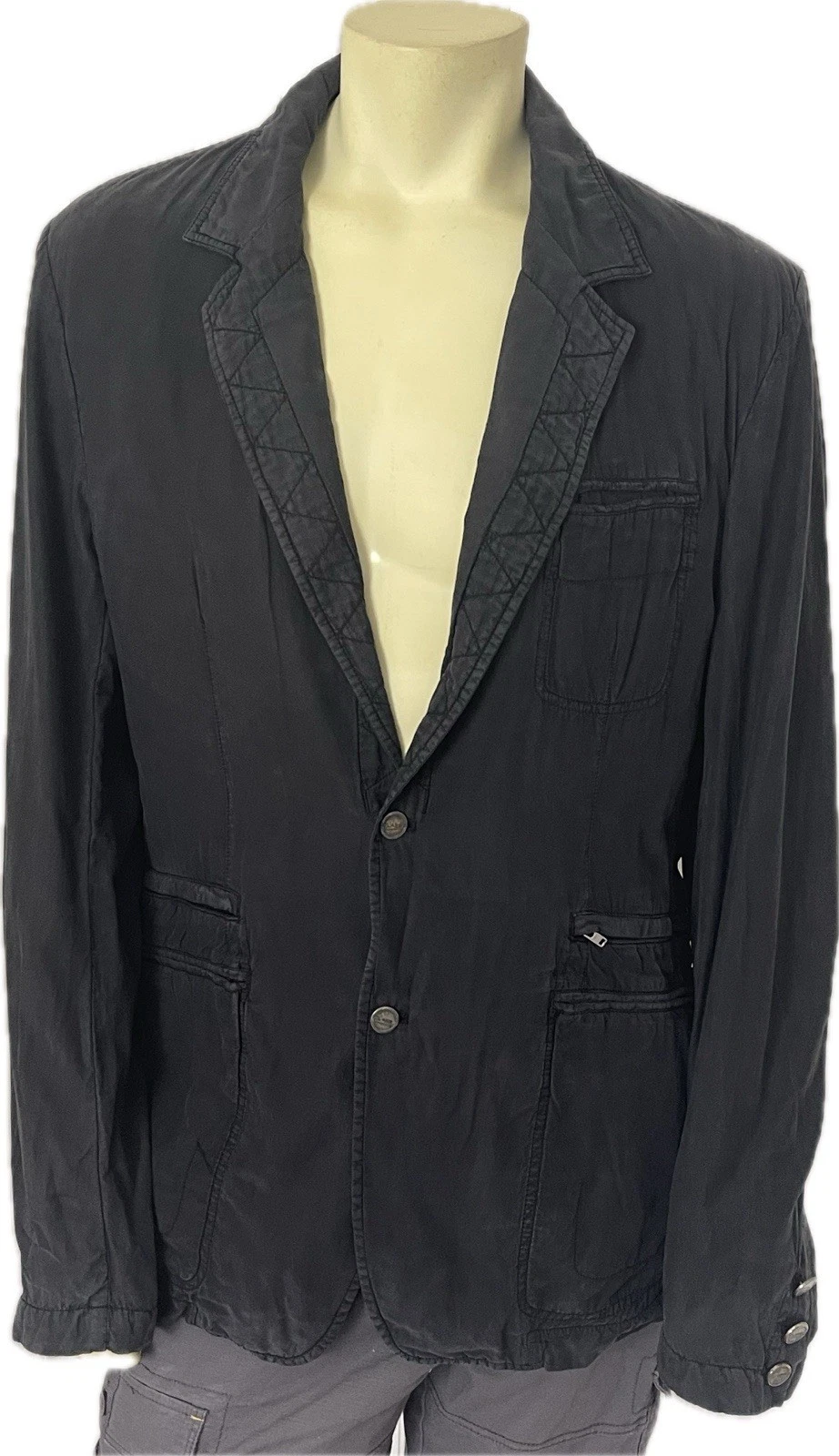 Vintage Class Roberto Cavalli Men’s Jacket IT 54 Cotton Silk Black $960 image 1
