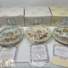 Enesco Cherished Teddies Collector Plates Lot of 3 w/ Boxes  COAs Vintage