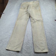 Vintage 70s Big Yank Pant Men 30x33 Gray Corduroy Straight Scovill Pocket Design