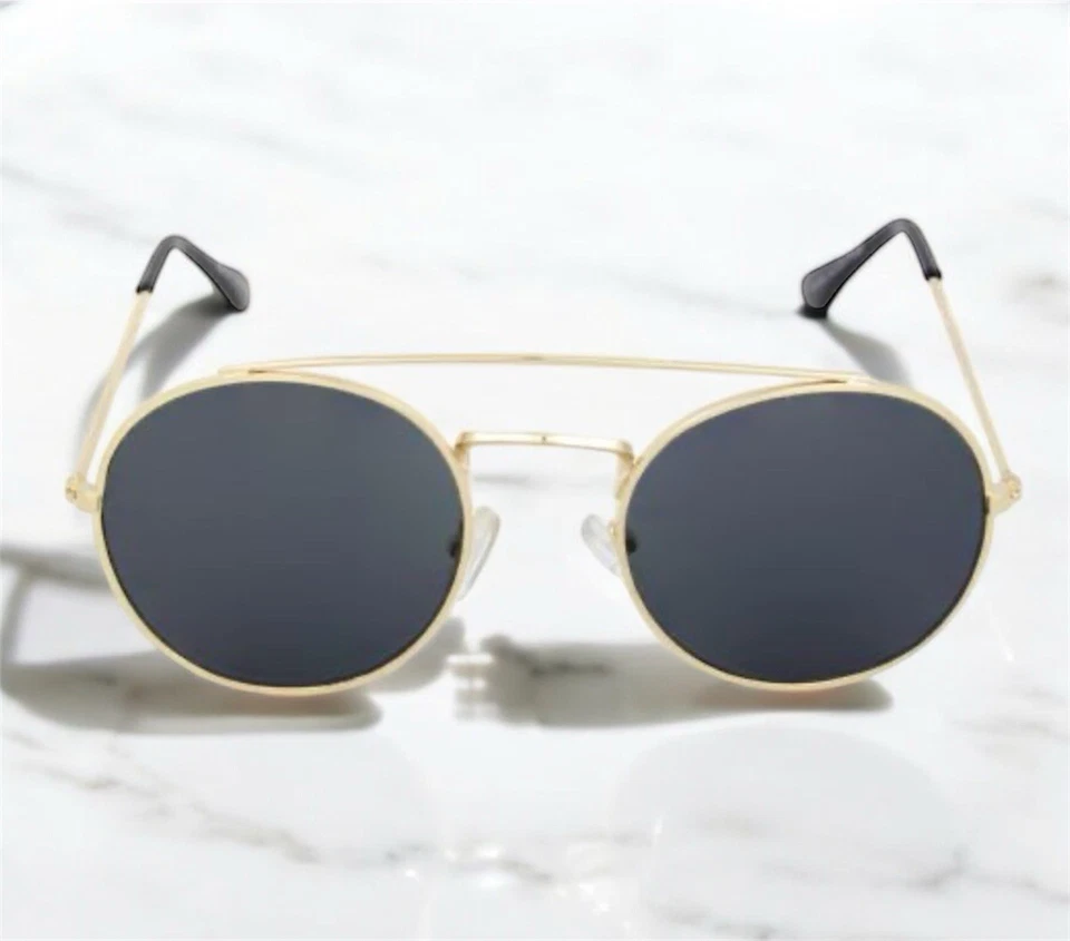 Kiss Double Bridge Unisex Adults Gold Sunglasses UV400 Model AB162 - Image 2 of 4