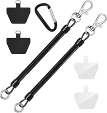 2 Pack Coiled Phone Lanyard Anti-Theft Phone Strap for Smartphones Outdoor