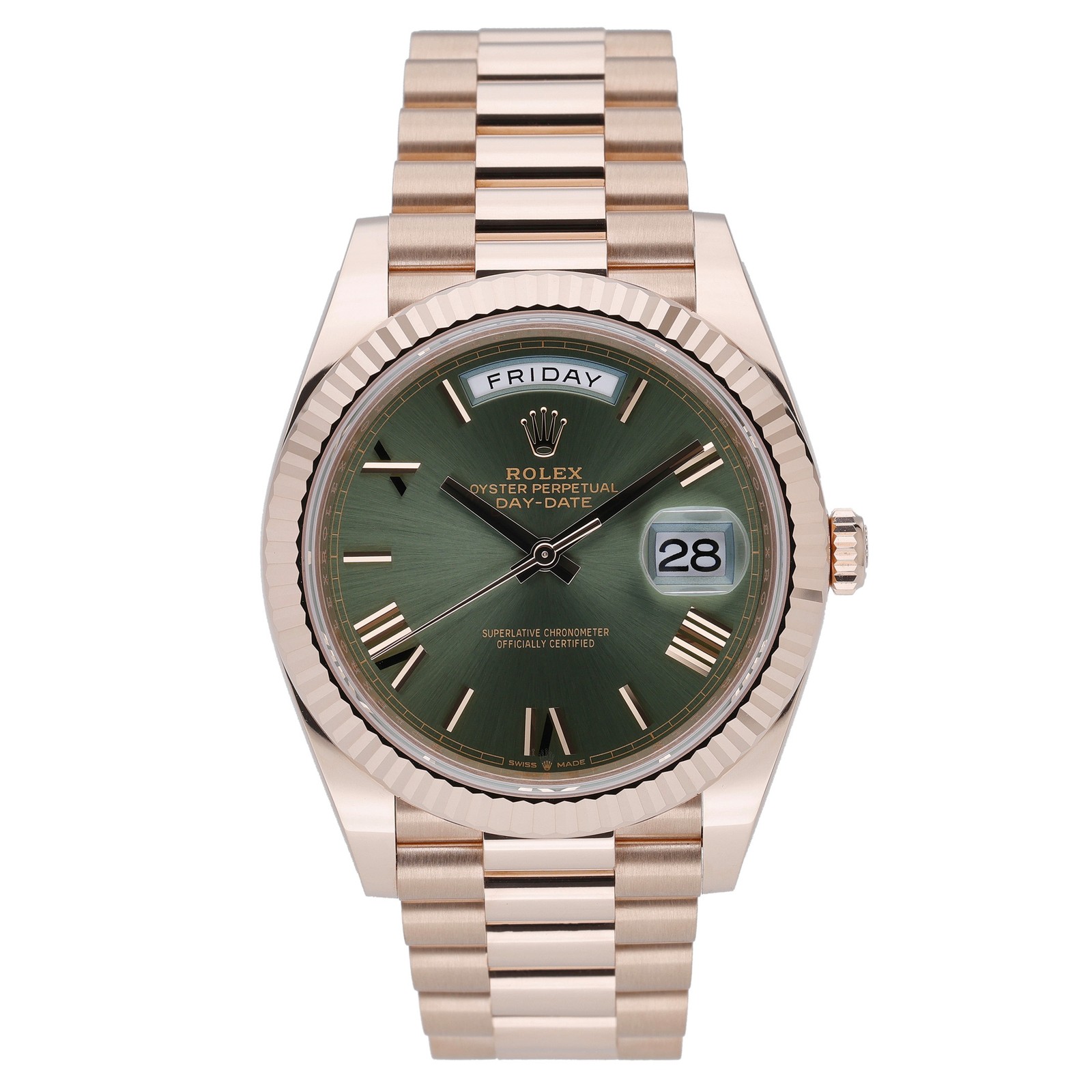 Rolex Day-Date 40 228235 with 40mm 18ct Rose Gold case and Olive Green dial. ... image 2