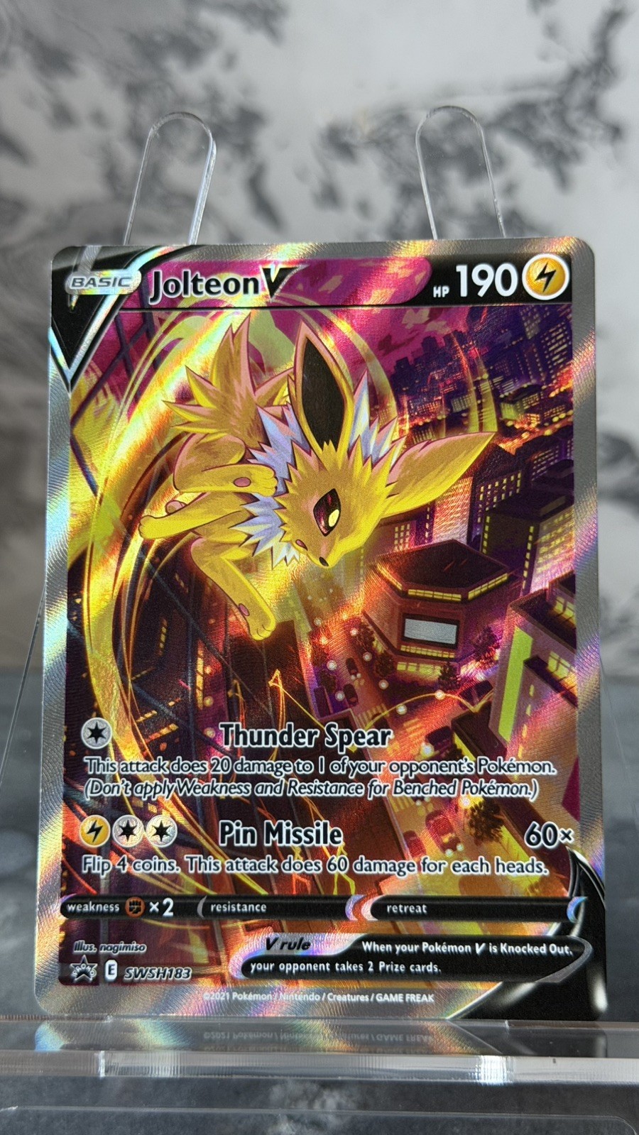 Jolteon V SWSH183 Promo Pokémon TCG Card NM Sword & Shield English Holo Rare UK