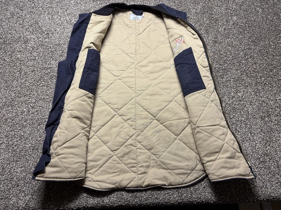 Tyndale FR Vest Mens Blue Large Full Zip Flame Resistant CAT4 USA Canvas Quilted - Image 2 of 4
