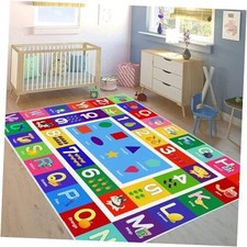 ABC Kids Play Rug - 4' x6' Number Alphabet Shape Fruit Learning Educational