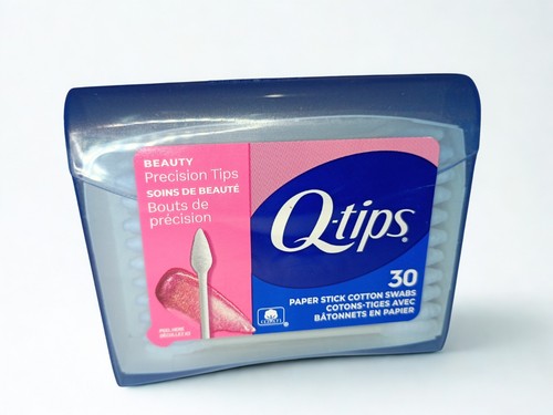 Q-tips Precision Tip Cotton Swabs Paper Stick Pointed Tip White 30 Count - Picture 3 of 6