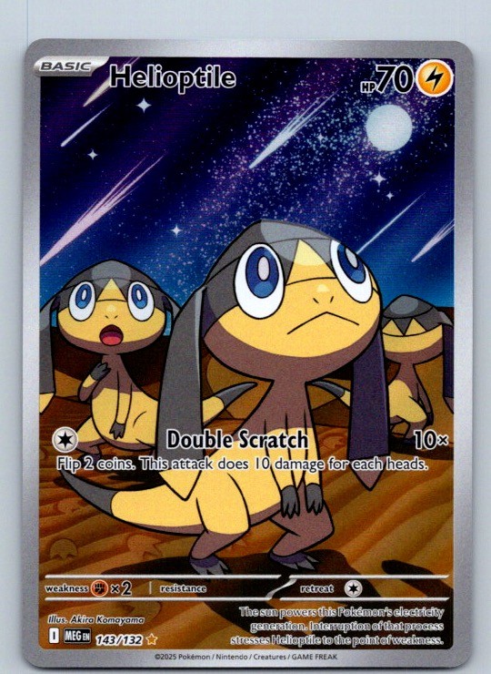 Helioptile Holo Illustration Rare ME01: Mega Evolution 143/132 NM