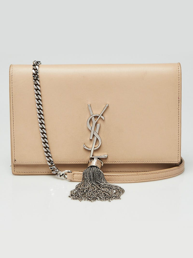 Yves Saint Laurent Beige Kate Tassel WOC in Smooth Leather