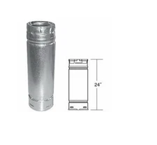 Pellet Vent Stove Pipe, Twist Lock, 3 x 24-In.