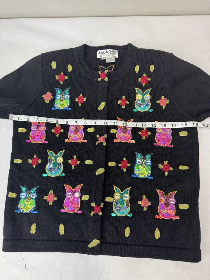 Suéter JACK B QUICK De Colección Y2K 99s Colorido Manga Larga Diseño Cuentas Búho Talla S Foto 2 de 4