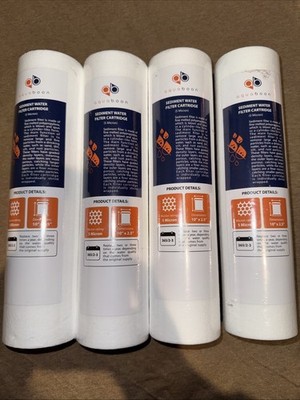 Grooved Sediment Water Filter 5 Micron 10'' x 2.5'' size 4 PACK  by Aquaboon