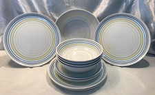 JOHN LEWIS MELAMINE 4 DINNER PLATES 3 SIDE PLATES 4 DESSERT BOWLS 1 SERVING BOWL