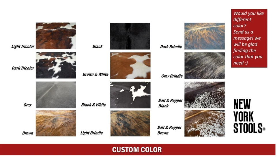 Cowhide SOHO Stool | Cowhide Counter Stool | Luxury Cowhide Bar Stool - Image 2 of 4