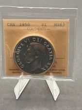 1950 Canadian $1 Dollar SWL ICCS Graded MS63