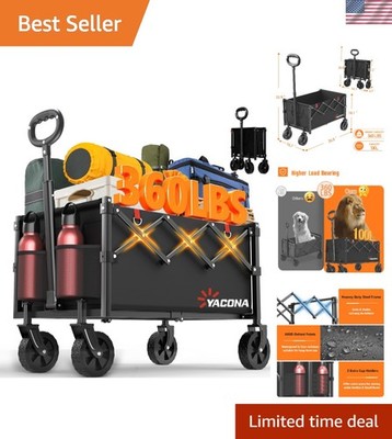 Multi-Purpose Collapsible Shopping Cart - Easy Transport with 360LBS Capacity