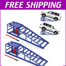 11000lbs Hydraulic Car Ramps Heavy Duty Vehicle Auto Lift 9.4"- 13.34" Height  