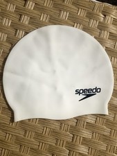 Speedo White Silicone Swim Cap Adult One Size...