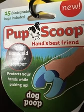DOG WASTE POOP BAGS With Holder . Keep Hands Clean ! 15 Bags