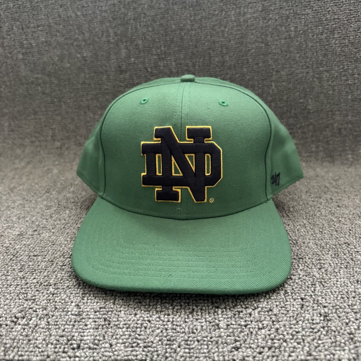 '47 Brand Notre Dame Fitted Flat Brim Green Size 8 NCAA Hat