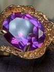 14k Yellow Gold solid Custom Crafted Amethyst Ring  — photo 1