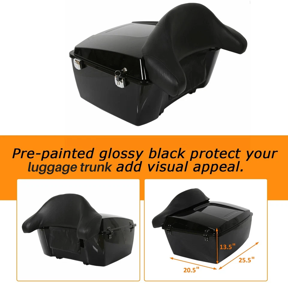 13.7" King Trunk Pack For Harley Davidson Touring Road Electra Glide 1997-2008 — 第 2/4 张图片