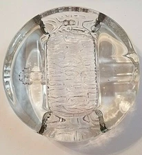 6" Round Ashtray Heavy 2 lbs Quality Thick Clear Glass 2 Slots