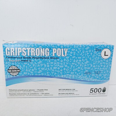 SemperMed GSPE504 500pcs Foodservice Grade Polyethylene Gloves Size L PowderFree