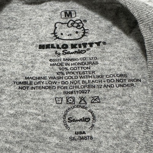 Hello Kitty Red Telephone Adult Medium Short Sleeve Gray Graphic T Shirt Sanrio - Picture 6 of 14