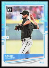 2020 Donruss Optic Carolina Blue and White Sandy Alcantara #181 Miami Marlins