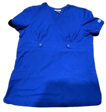 Katherine Heigl Medium V Neck Blue Scrub Top size medium Pocket Uniform
