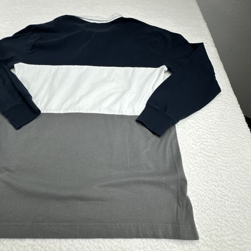 Vintage 90s Y2K Hollister California Men’s Blue Stripe Polo Rugby Shirt Logo XS - Picture 21 of 23