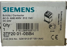 Siemens 3TF20 01-0BB4 Contactor | 4 kW / 400 V | DC 24 V Coil | 1Ö + 1S | New...