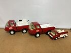 Vintage Tonka 1970's Red Pressed Steel Trucks Lot Of 3