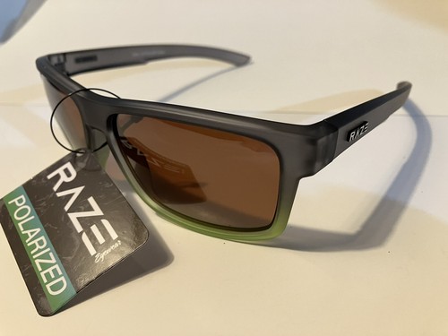 RAZE Eyewear Sunglasses Offshore Polarized Brown Lens Gray Green Frame 25631 - Picture 13 of 19